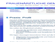 Tablet Screenshot of frauenarztpraxis-darmstadt.de